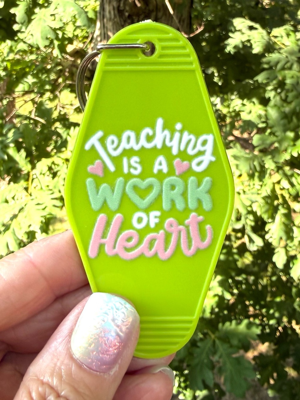 Vintage style motel key 3.5” keychain teacher gift idea